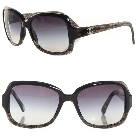 CHANEL Tweed Effect CC Sunglasses 5177 Black